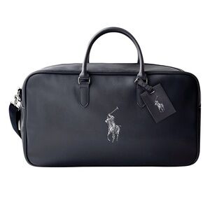 Polo by Ralph Lauren Black Leather Men's Large Duffle Bag